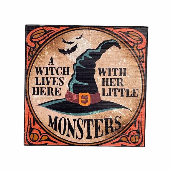 Quill to Paper A Witch Lives Here with Her Little Monsters Decor - Picture 3 of 3